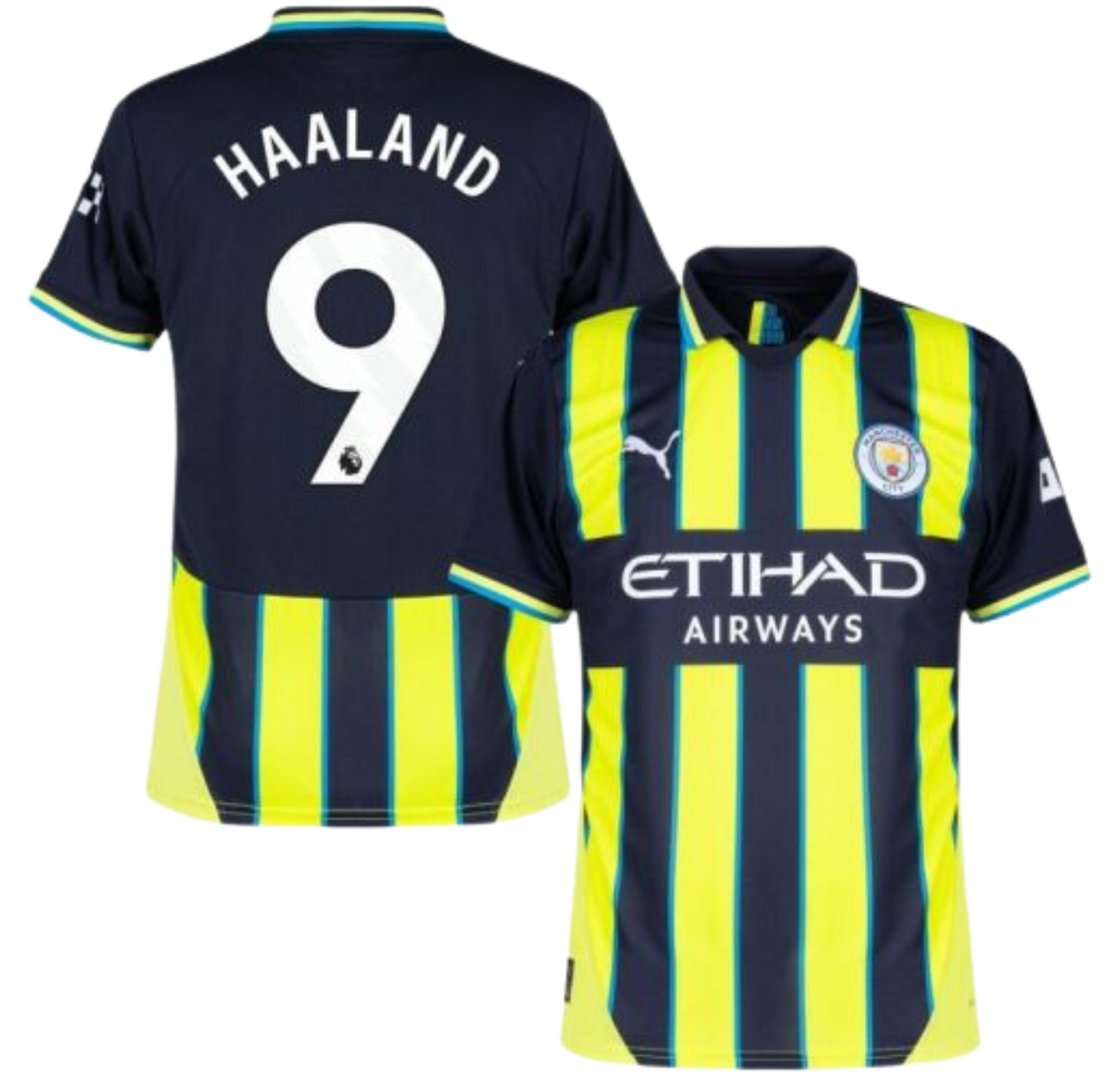 Erling Haaland #9 Man City Away Kids Kit