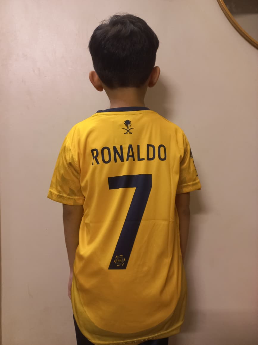 Ronaldo Al Nassr Home Kids Kit – New Season 2025/26