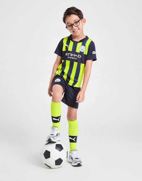 Erling Haaland #9 Man City Away Kids Kit